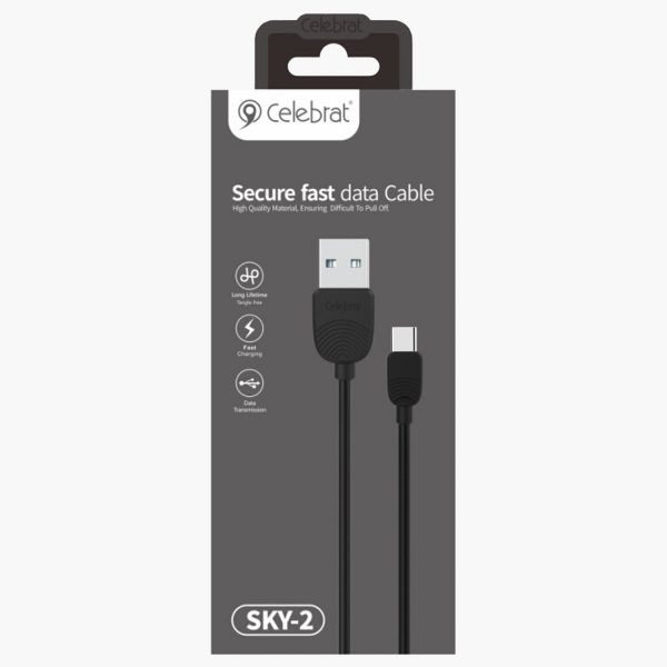  Telefon  data kabeli - Celebrat SKY-2T Usb Type-C Charge & Data Cable