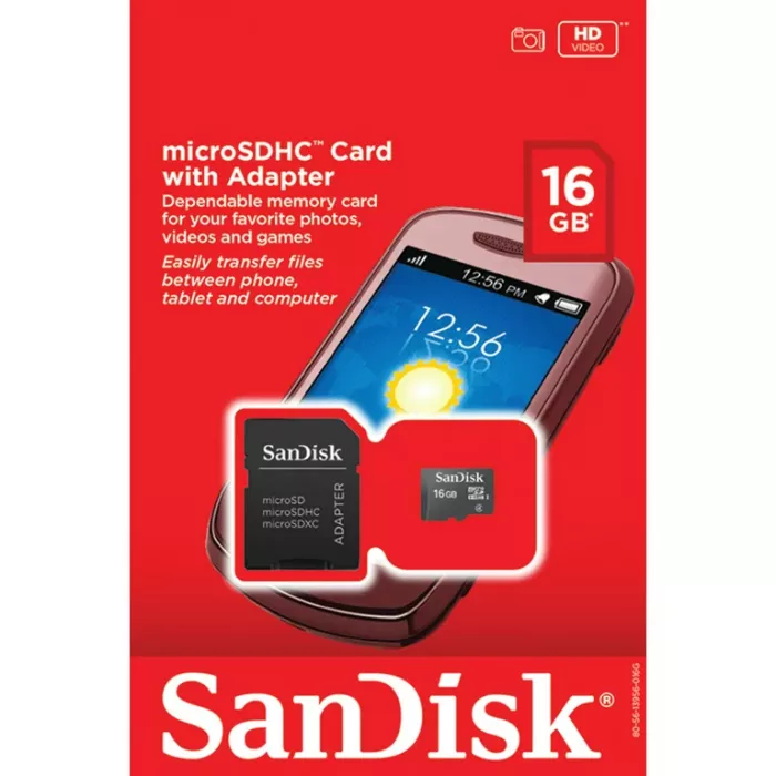 16 Gb Sandisk Class4 Micro SD-Card (With Adapter)