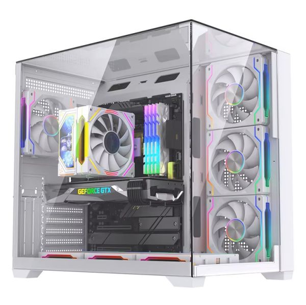 WjCoolman Skyline S3 E-Atx Panoramic Aquarium Case White