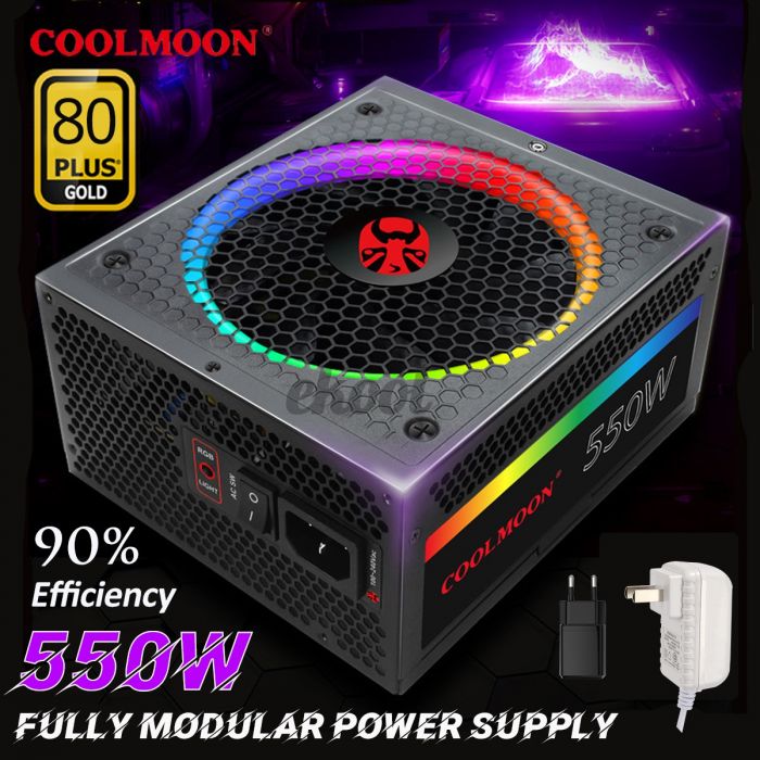 Qida bloku “Coolmoon 550W 80+ Rgb” (Power Supply)