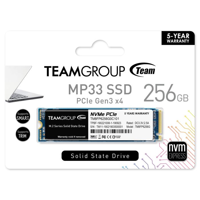 256 Gb Teamgroup Mp33 1800 Mbps SLC Nvmee
