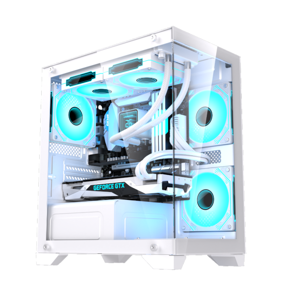 Gaming case  LovingCool T2 M-Atx Aquarium Case (White)