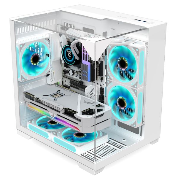 Gaming case WjCoolman Skyline S1 M-Atx Panoramic Aquarium Case (White)