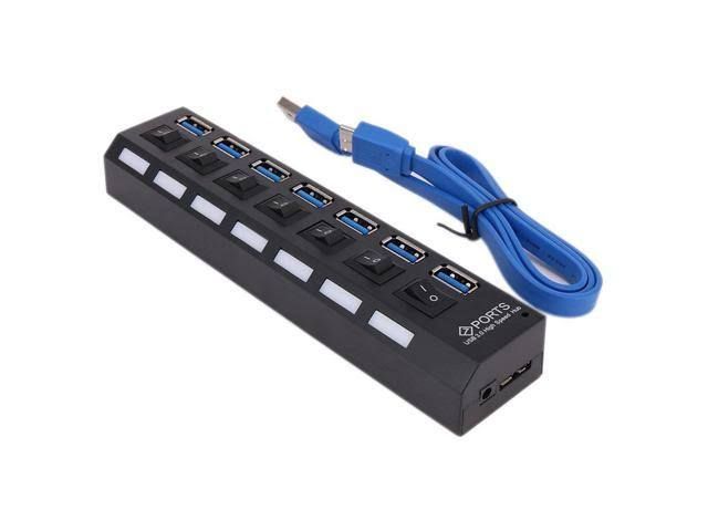 7 Port USB 2.0 HUB for Macbook PC Laptop without power plug
