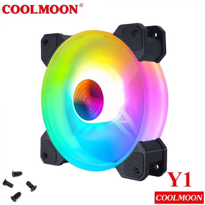  Kuler - Rgb  “Coolmoon Y1 ARGB Led 120mm (Programable Case Fan)” gaming  cooler fan