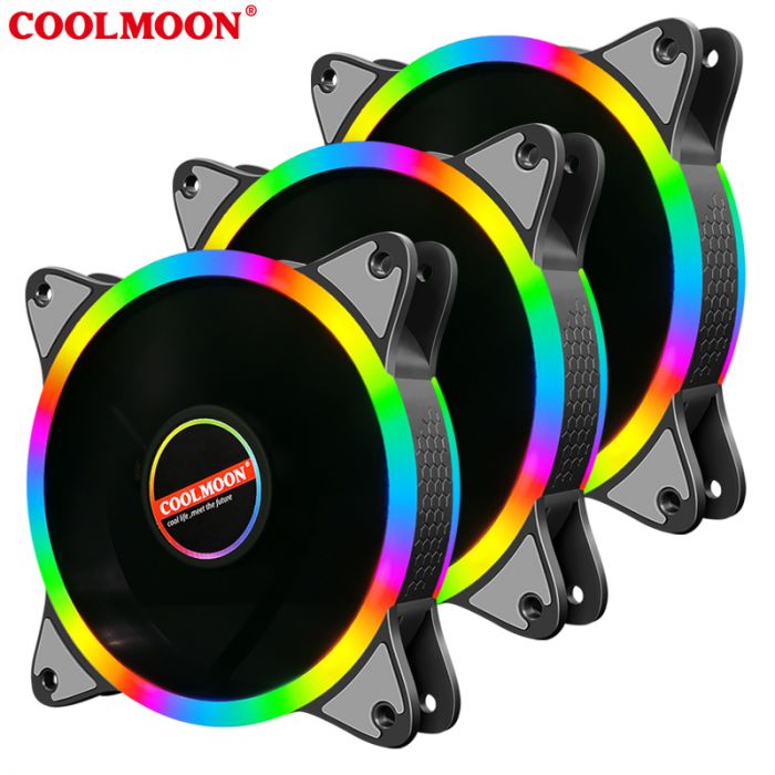Rgb Kuler “Coolmoon Double Ring” Led 120mm (Case Fan)