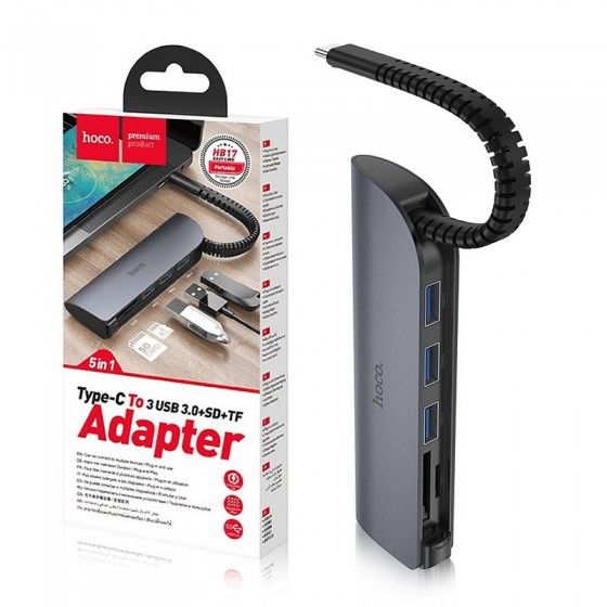 Кабель-концентратор 5 в 1 Type-C "Hoco HB17" Кабель-концентратор 5 в 1 Type-C "Hoco HB17"