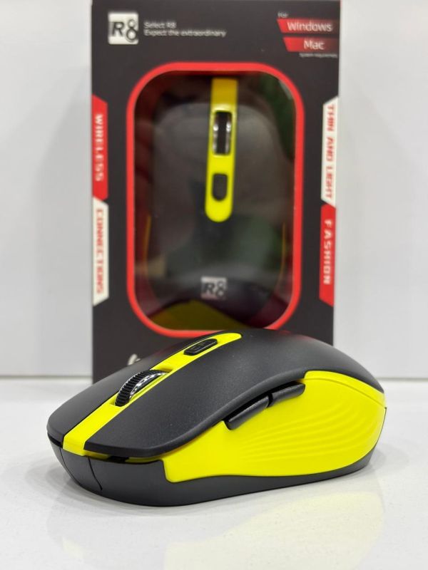 R8 1736 Wireless Mouse Black-Yellow