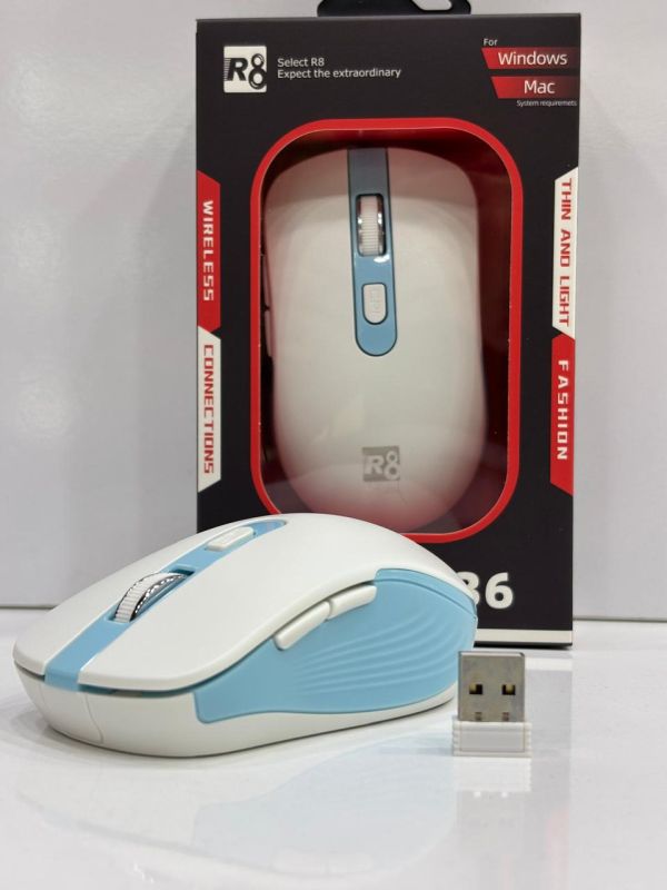 R8 1736 Wireless Mouse White-Blue