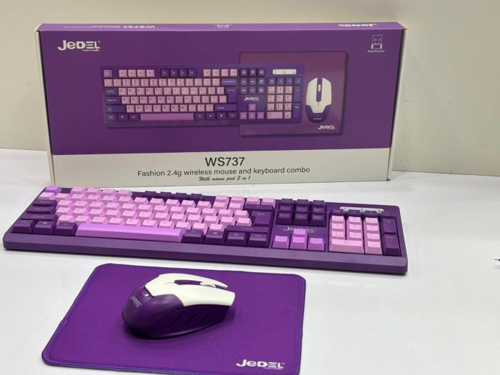 Klaviatura dəsti '' Jedel WS737 Wireless Purple ''