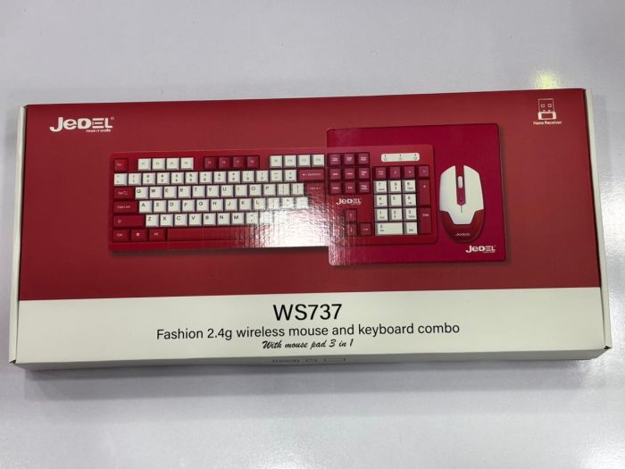 Klaviatura dəsti '' Jedel WS737 Wireless Red ''