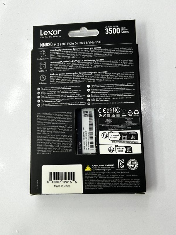 SSD Lexar 512GB NVMe NM620