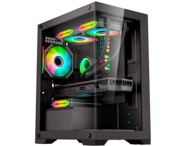 Gaming Case "WjCoolman Rhombic M-Atx Aquarium (Black)"