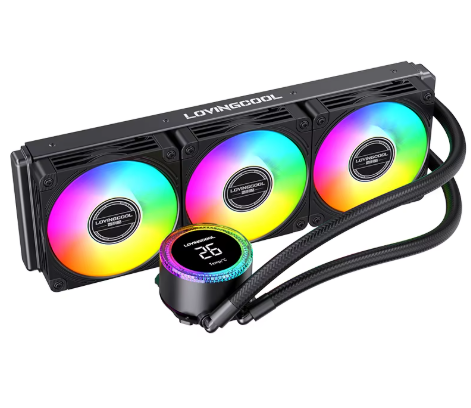 ARGB CPU kuler "LovingCool LC-B360-T2 360 with Temp. Display (Black)" ARGB CPU kuler "LovingCool LC-B360-T2 360 with Temp. Display (Black)"