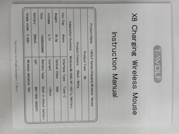 Kompüter siçanı "T-Wolf X8 Wireless Rechargable Black" Kompüter siçanı "T-Wolf X8 Wireless Rechargable Black"